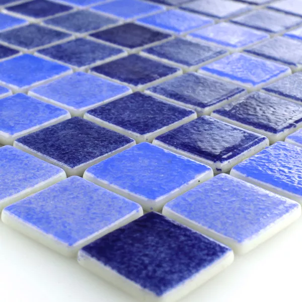 Vidro Piscina Pool Mosaico 25x25x4mm Azul Mix