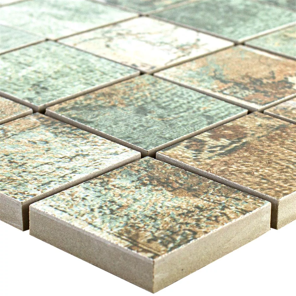 Mosaico Cerâmico Azulejos Moonlight Marrom Verde 47x47mm