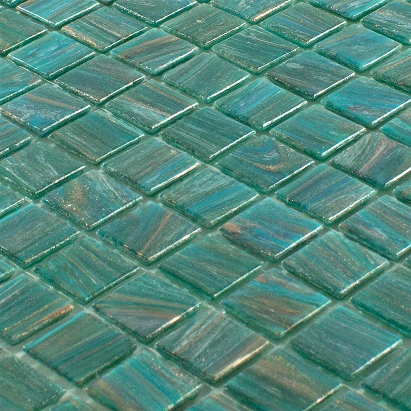 Vidro Azulejo Mosaico Ogeday Efeito Ouro Verde