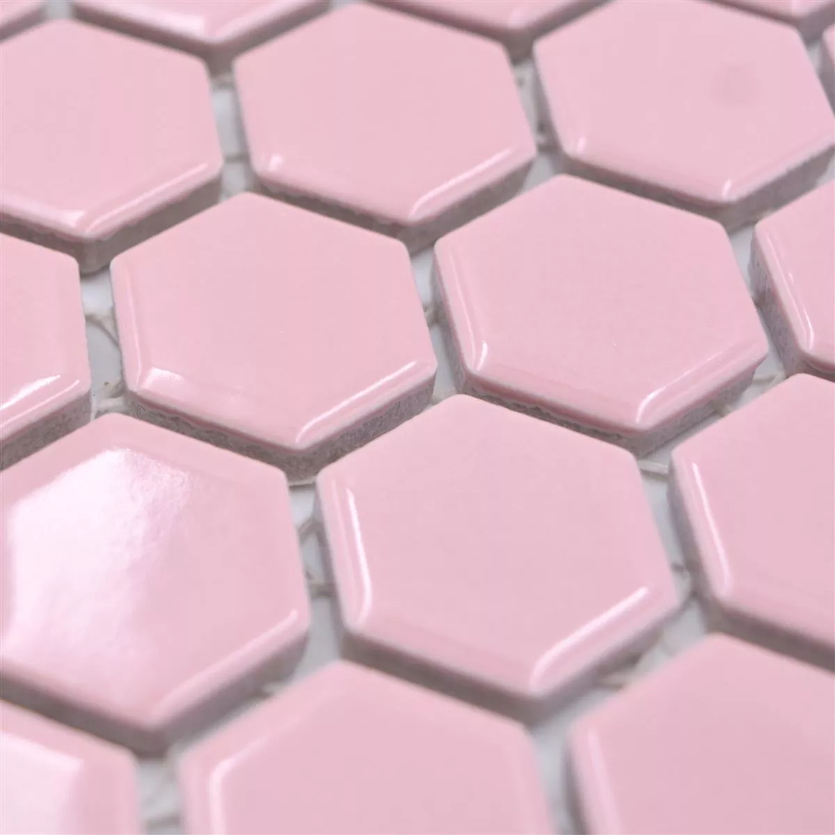 Padrão de Mosaico Cerâmico Salomon Hexágono Rosa H23