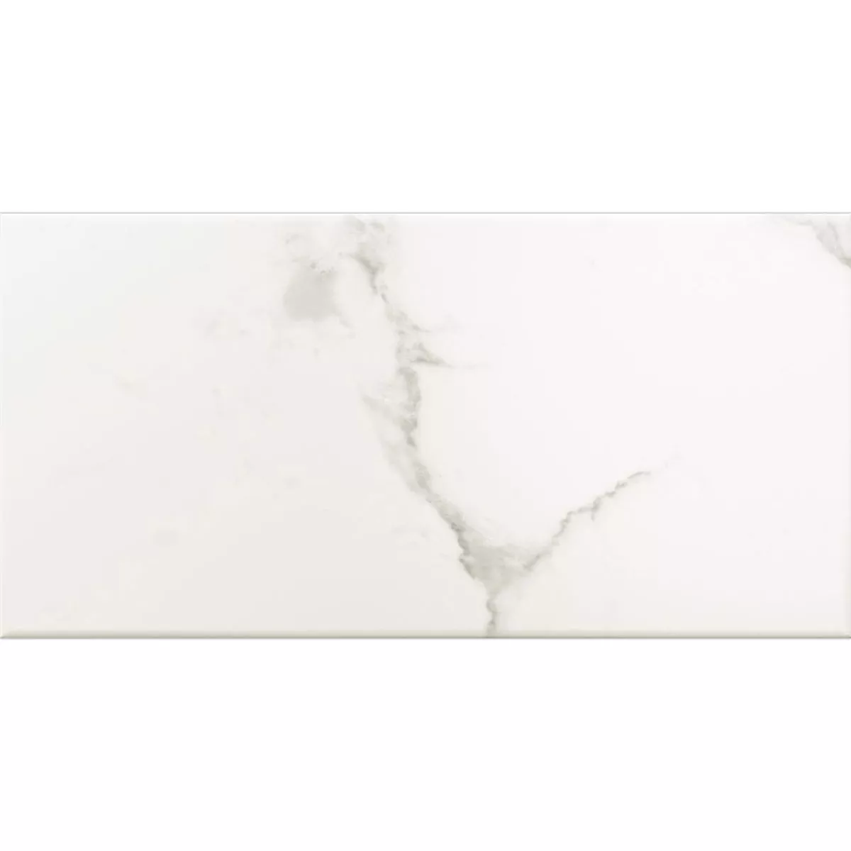 Metro Azulejos Girona Aparência de Mármore Branco Fosco 10x20cm Metro Azulejos Girona Aparência de Mármore Branco Fosco 10x20cm