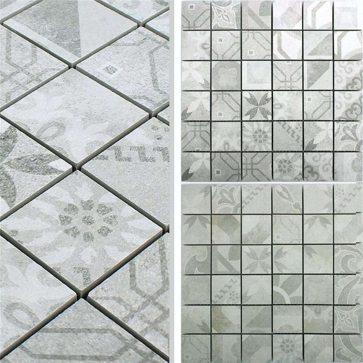 Padrão de Mosaico Cerâmico Vintage Azulejos Coupe R10/B