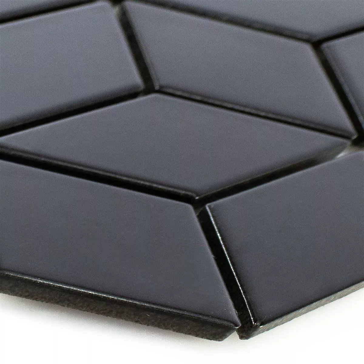 Cerâmica Azulejo Mosaico Cavalier 3D Dados Fosco Preto