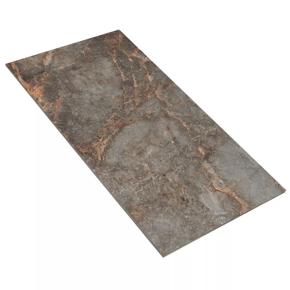 Ladrilhos Montefalco Aparência de Mármore Ouro Cinza Polido Brilhante 60x120cm