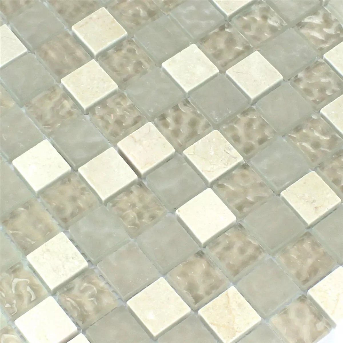 Azulejo Mosaico Vidro Mármore Barbuda Creme