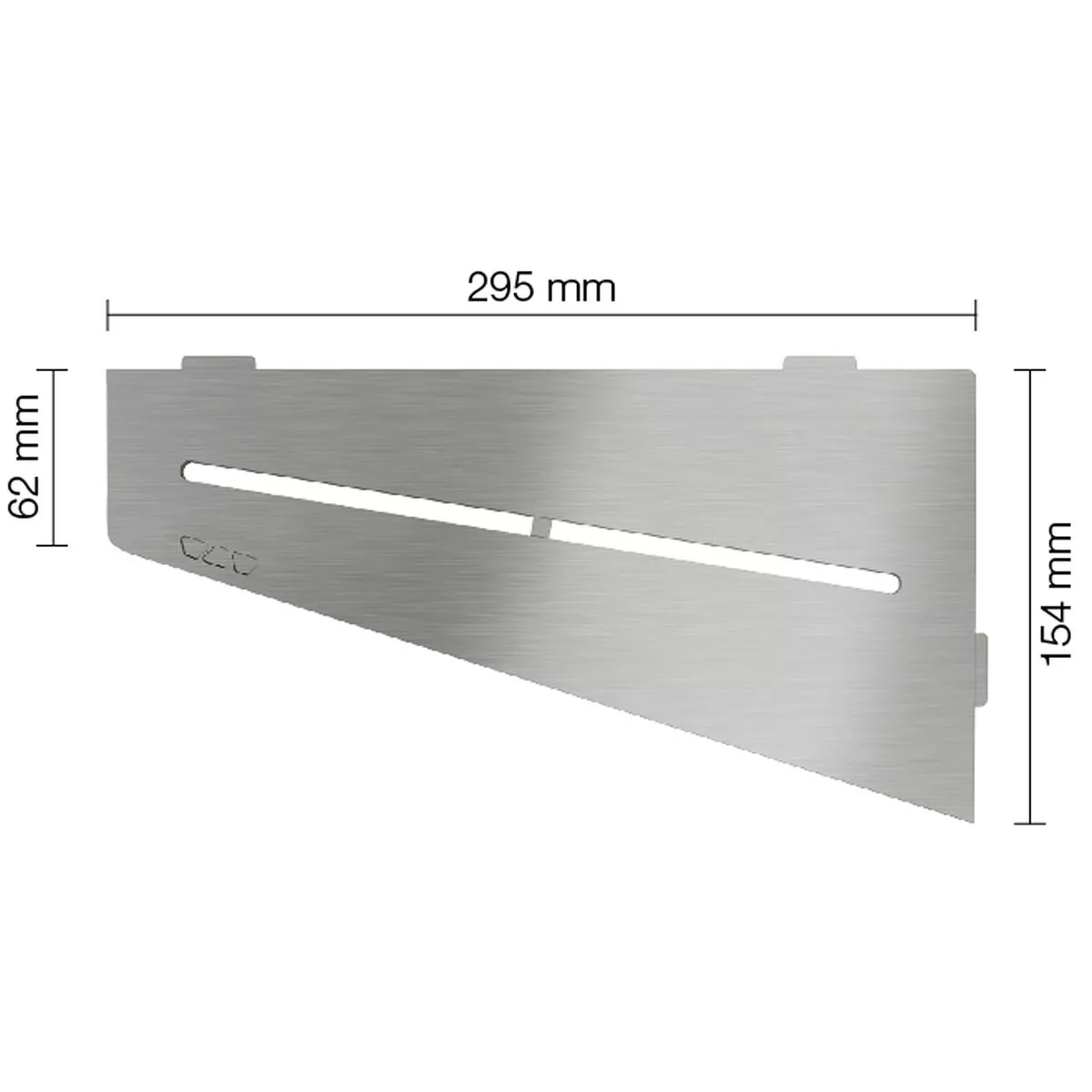 Prateleira de parede para chuveiro Schlüter quadrada 15,4x29,5cm prata pura