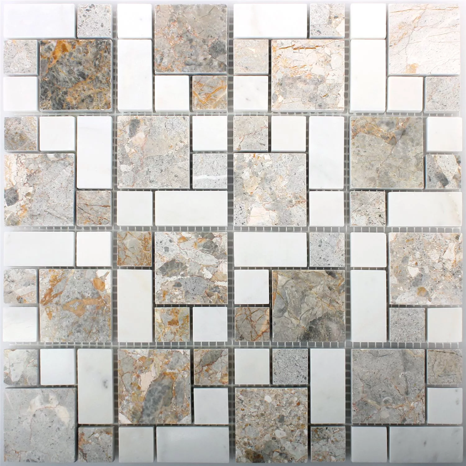 Mosaico De Pedra Natural Azulejos Elphenor Ouro Branco