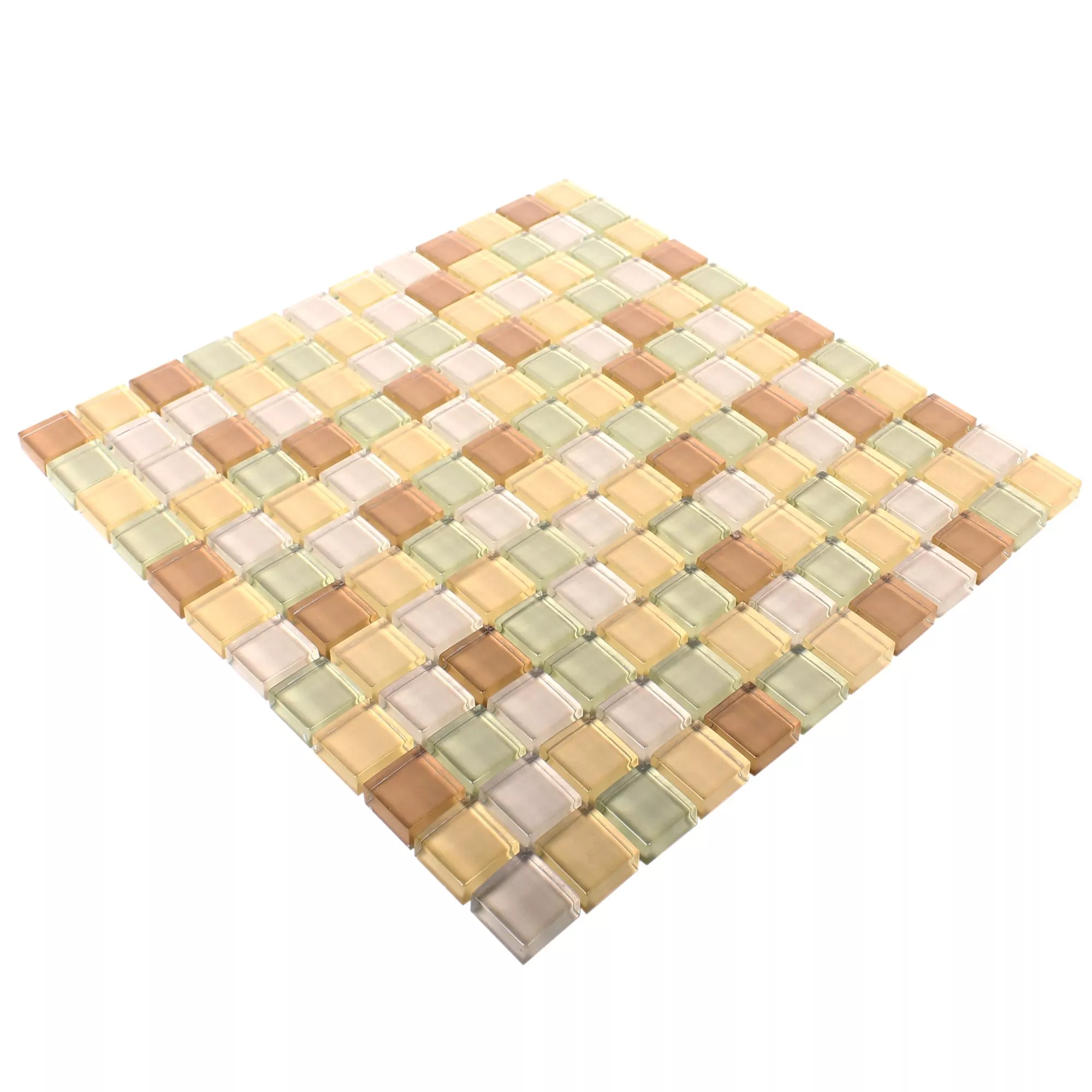 Mosaico De Vidro Azulejos 23x23x8mm Bege Mix