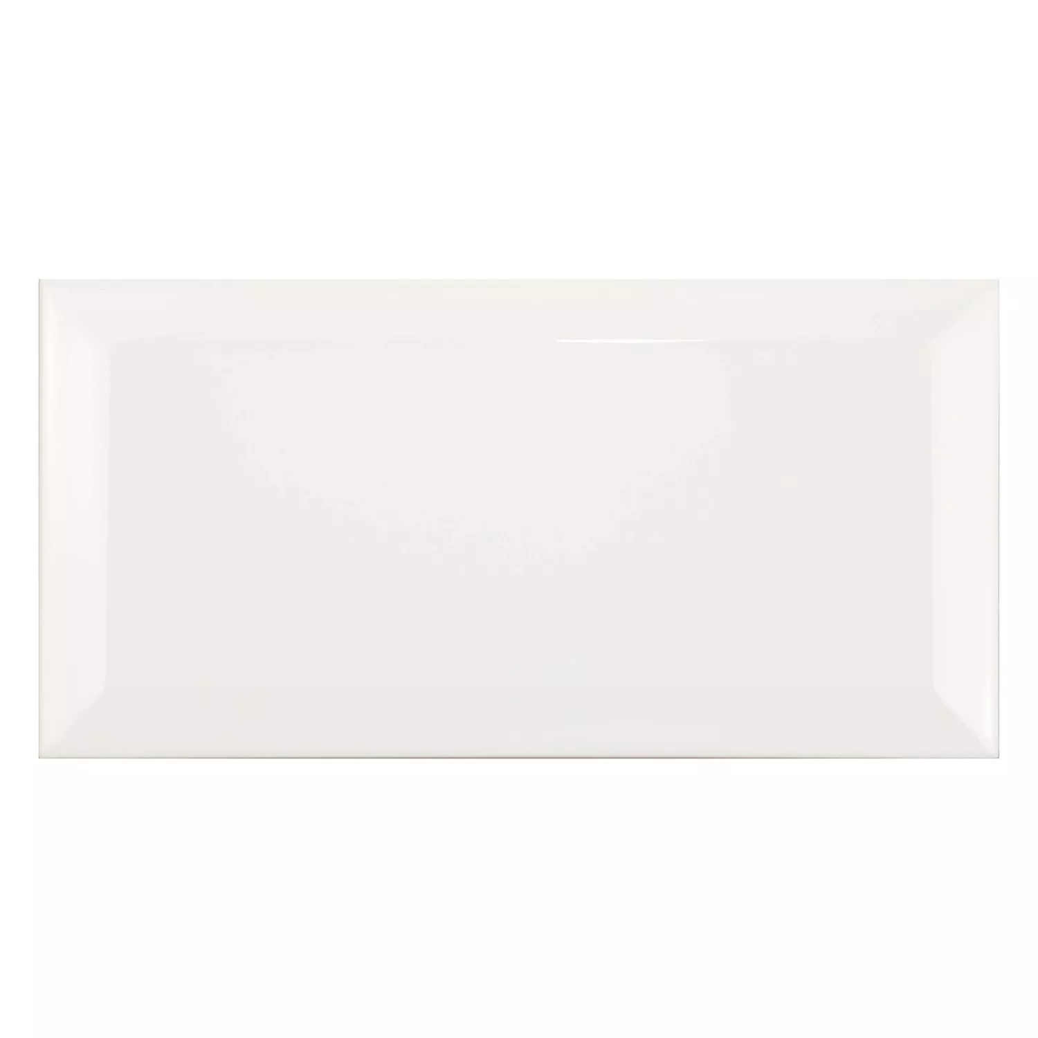 Ladrilho do metrô Branco Brilhante 10x20 cm Faceta Jasper Blanco