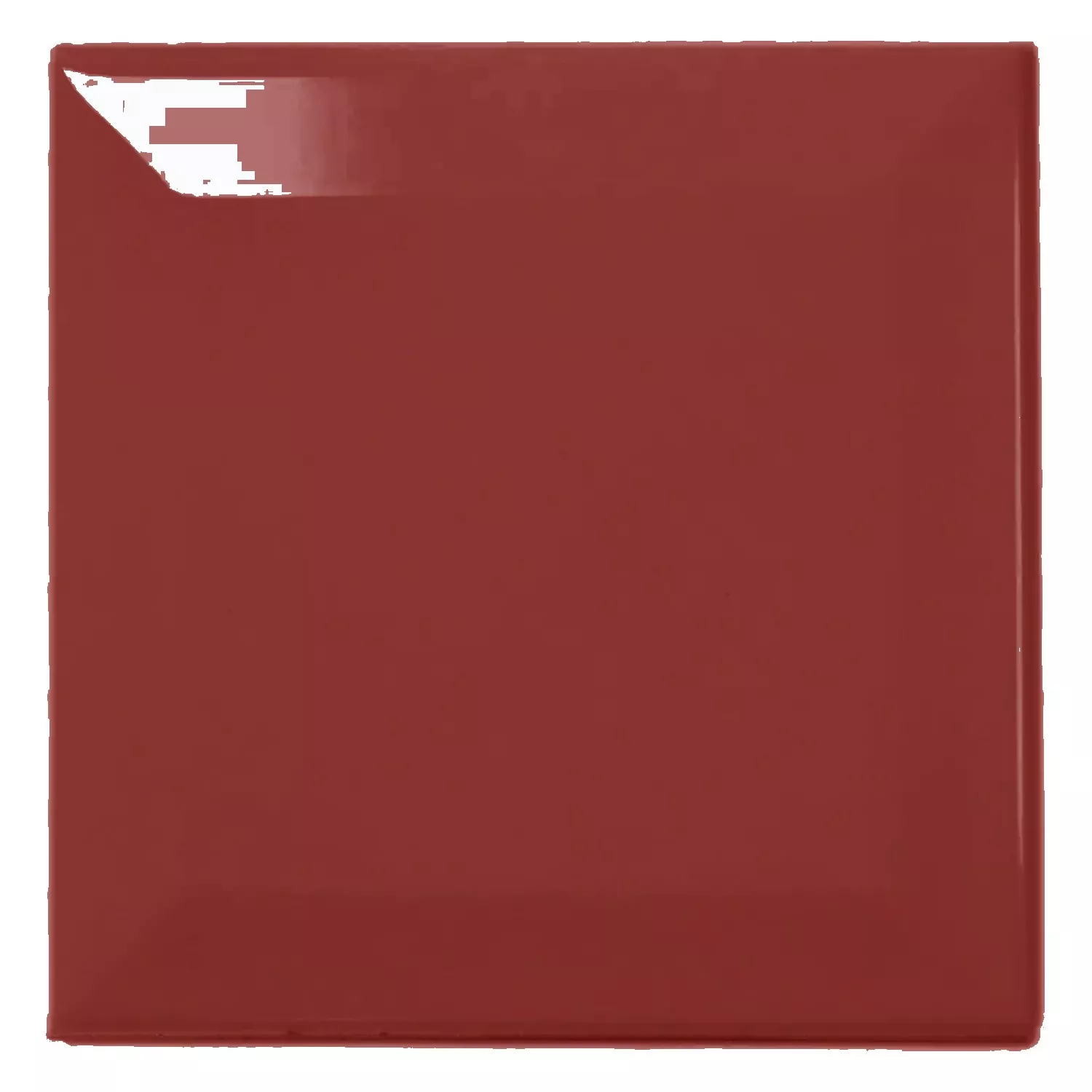 Ladrilho do metrô Vermelho Brilhante 10x10 cm Faceta Catarina Burdeos