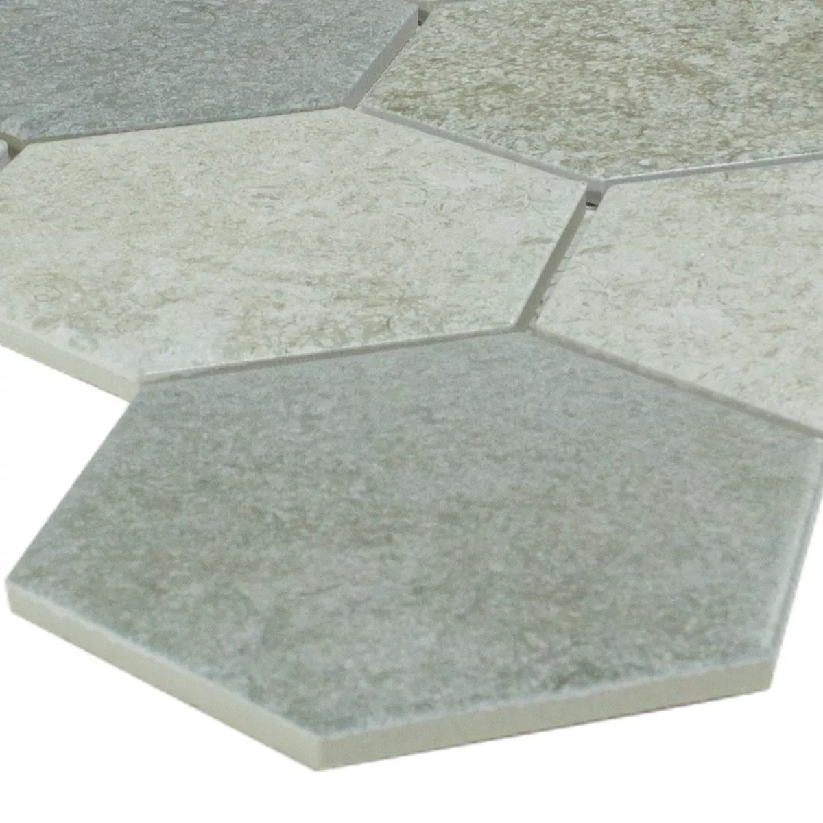 Amostra Pedra Natural Azulejo Mosaico Hanoi Hexágono Cinza