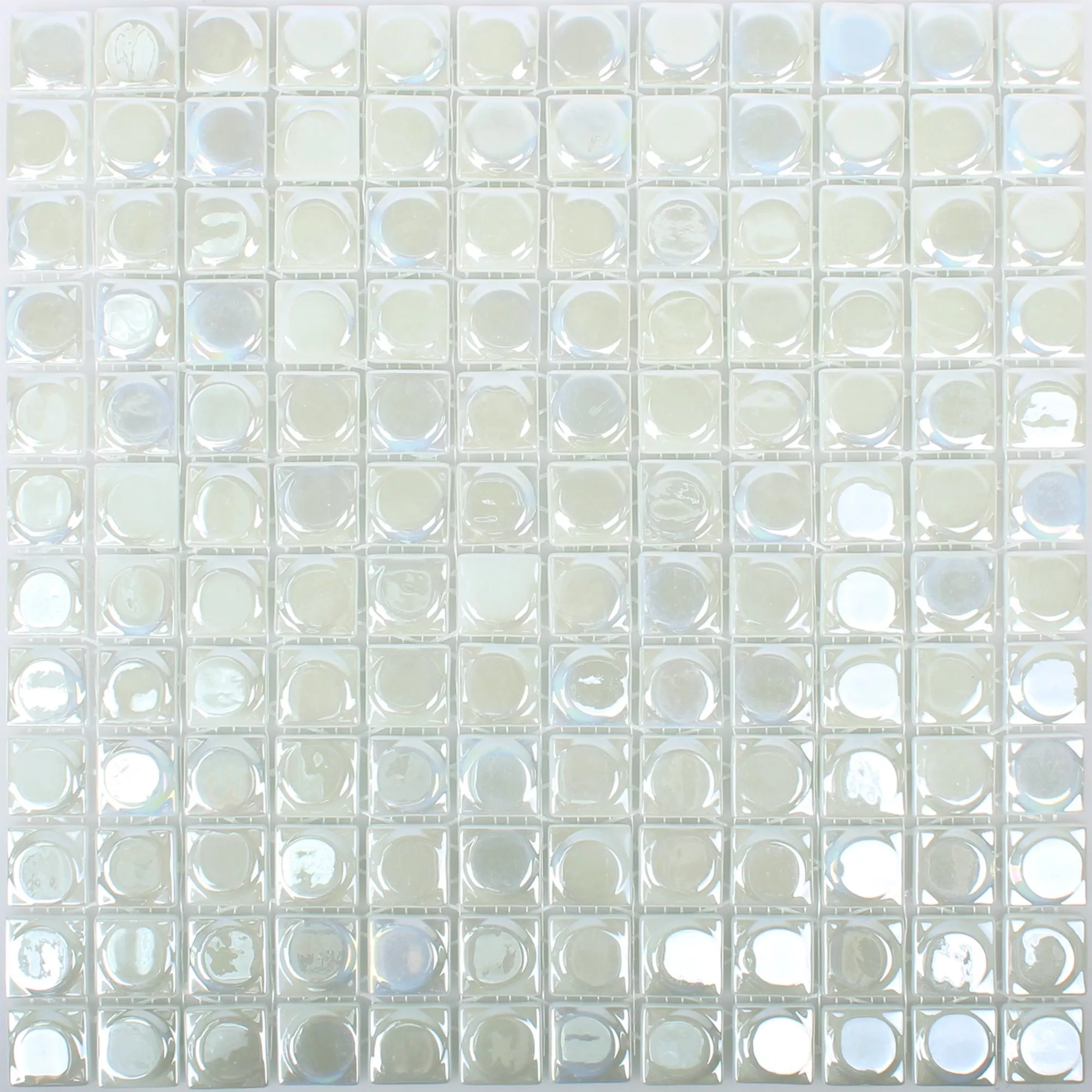 Mosaico De Vidro Azulejos Accra Branco 3D Em Volta