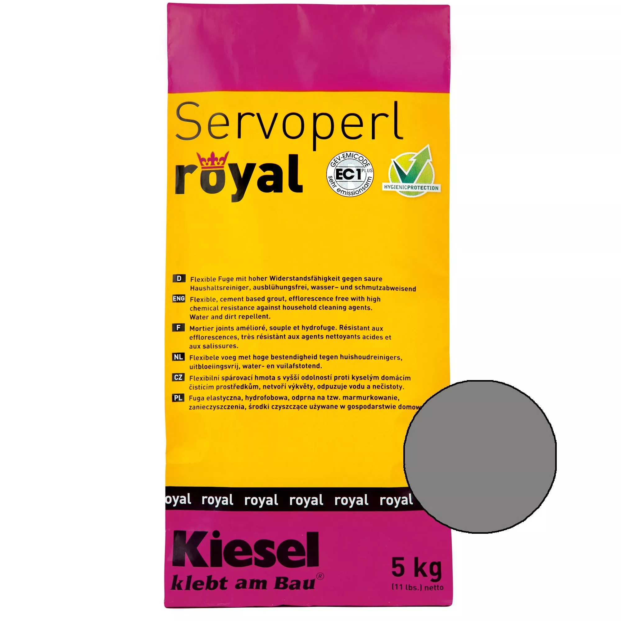 Kiesel Servoperl royal - composto de junta - 5 kg cinza médio