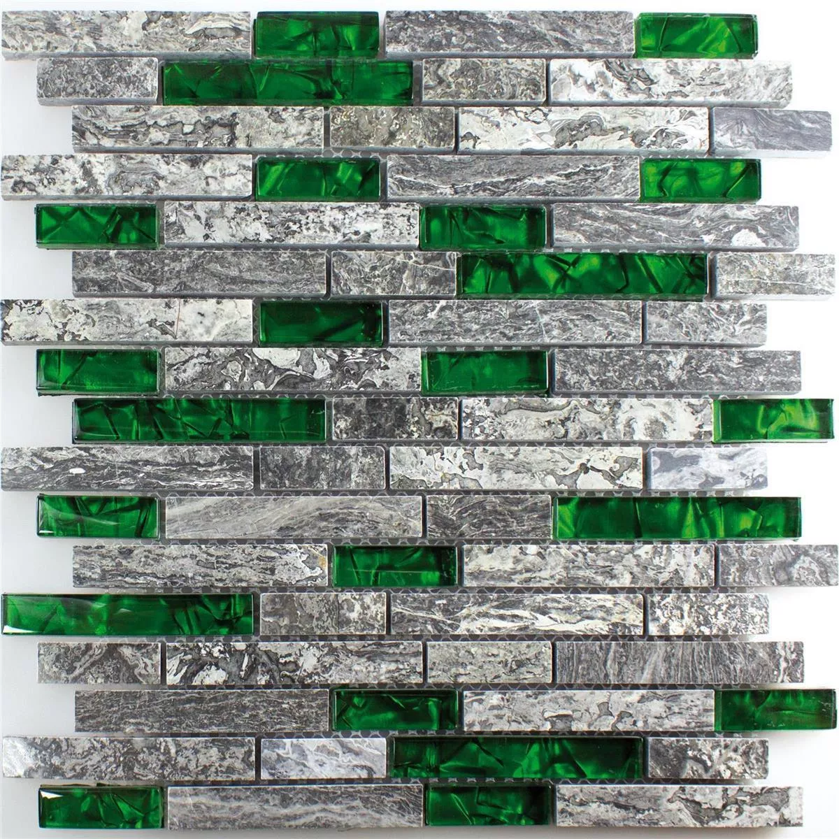 Mosaico De Vidro Ladrilhos De Pedra Natural Manavgat Cinza Verde Brick