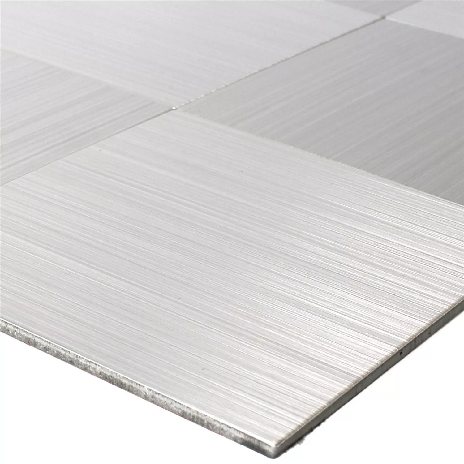 Azulejo Mosaico Metal Autoadesivo Mikros Prata Quadrada 100