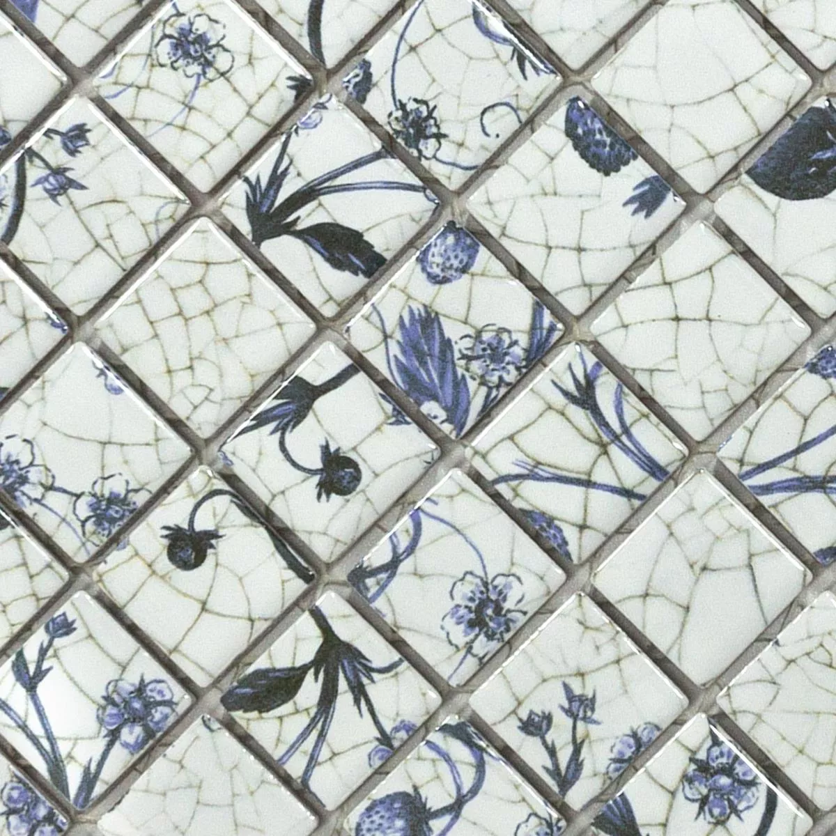 Cerâmica Azulejo Mosaico Isabella Branco Azul