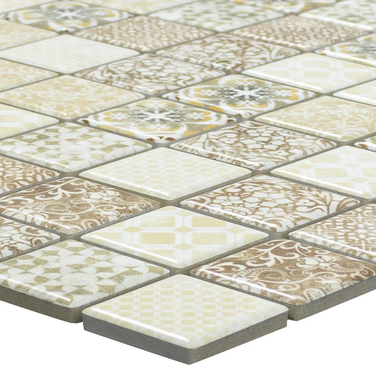 Mosaico Cerâmico Azulejos Fiorenza Óptica Retrô Bege Mosaico Cerâmico Azulejos Fiorenza Óptica Retrô Bege