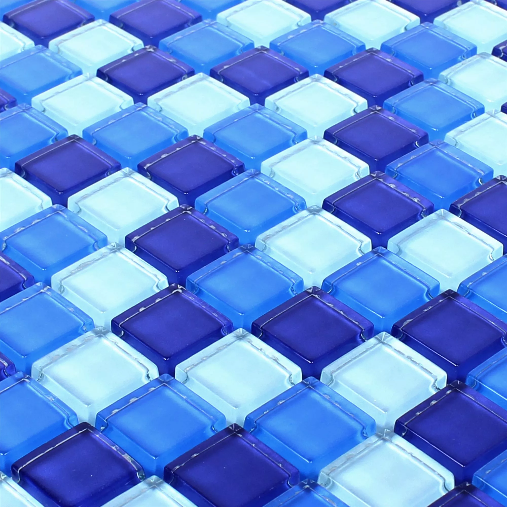 Padrão de Mosaico De Vidro Azulejos Azul Mix 