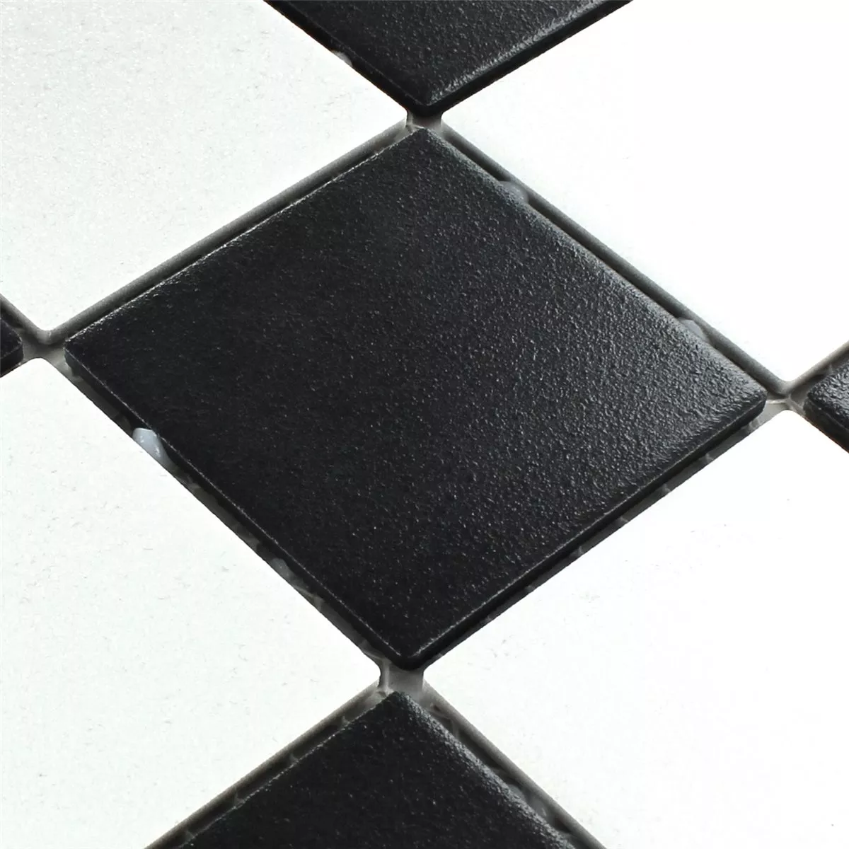 Azulejo Mosaico Cerâmica Preto Branco Fosco