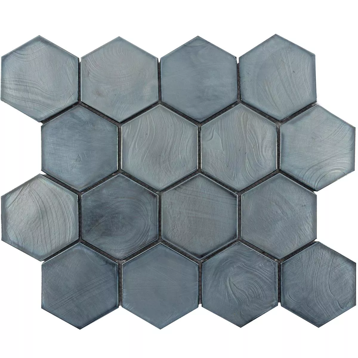 Padrão de Mosaico De Vidro Azulejos Andalucia Hexágono Preto