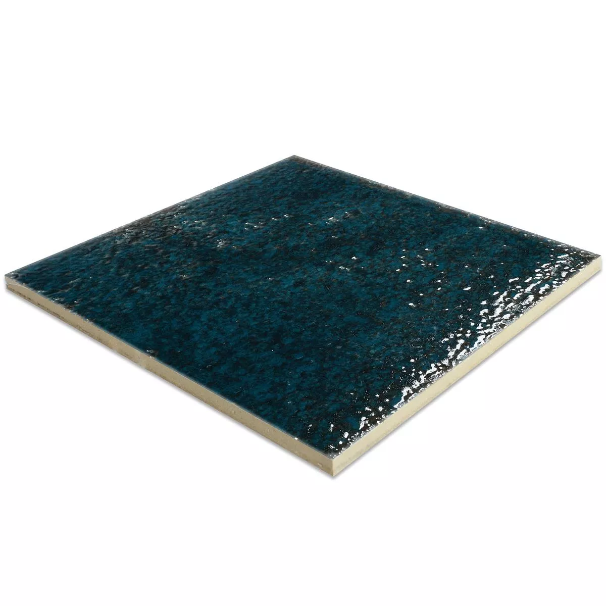 Padrão de Azulejos Lara Brilhante Ondulado 15x15cm Azul