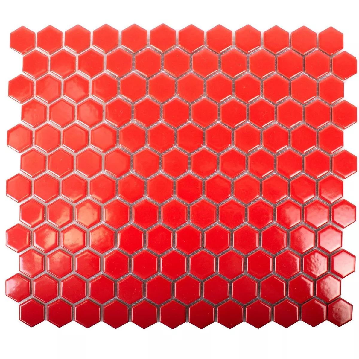 Padrão de Cerâmica Azulejo Mosaico Zenon Vermelho Brilhante