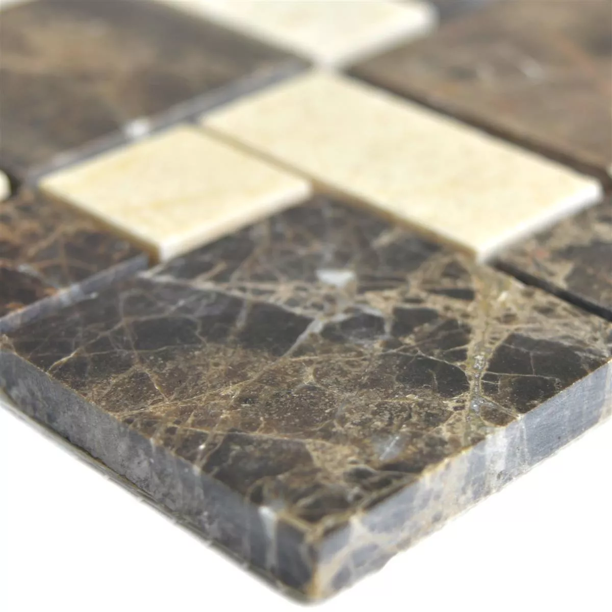 Mármore Mosaico De Pedra Natural Azulejos Cordoba Emprador Dark Bege