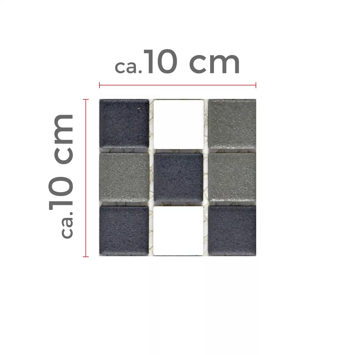 Padrão de Cerâmica Azulejo Mosaico Heinmot Preto Branco Metal R10 Q25