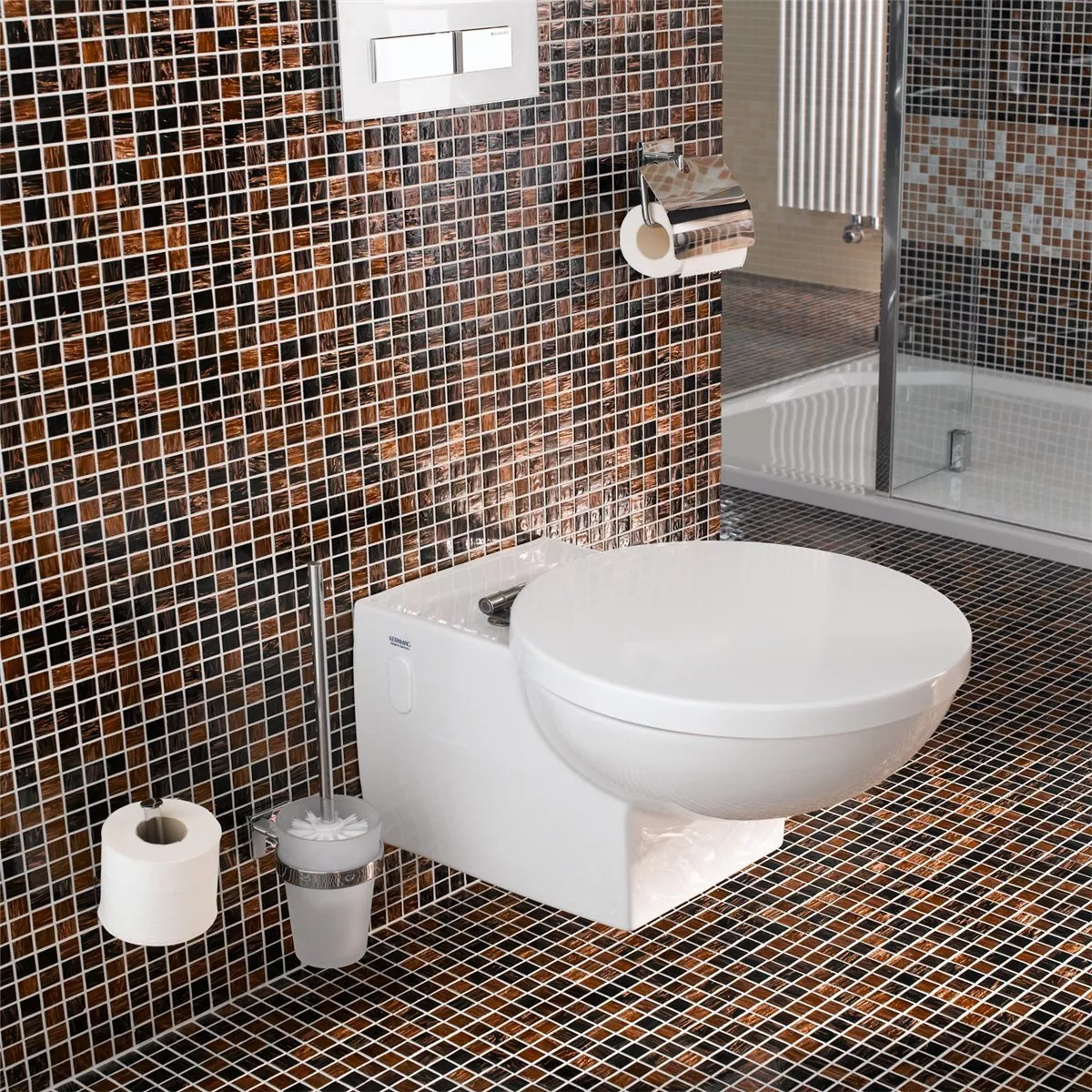 Padrão de Mosaico De Vidro Azulejos Goldstar Marrom Mix