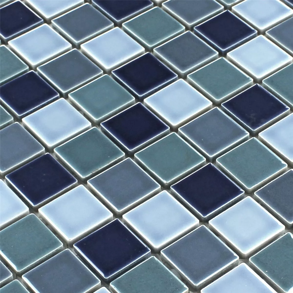 Cerâmica Azulejo Mosaico Bodaway Azul Mix Brilhante