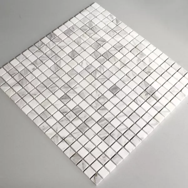 Azulejo Mosaico Mármore 15x15x8mm Branco Polido