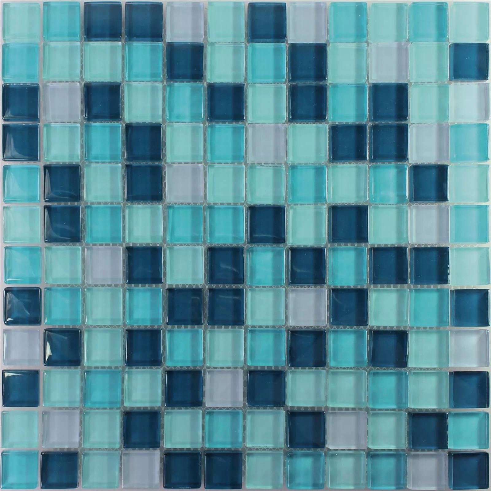 Padrão de Mosaico De Vidro Azulejos Palikir Azul Verde Mix