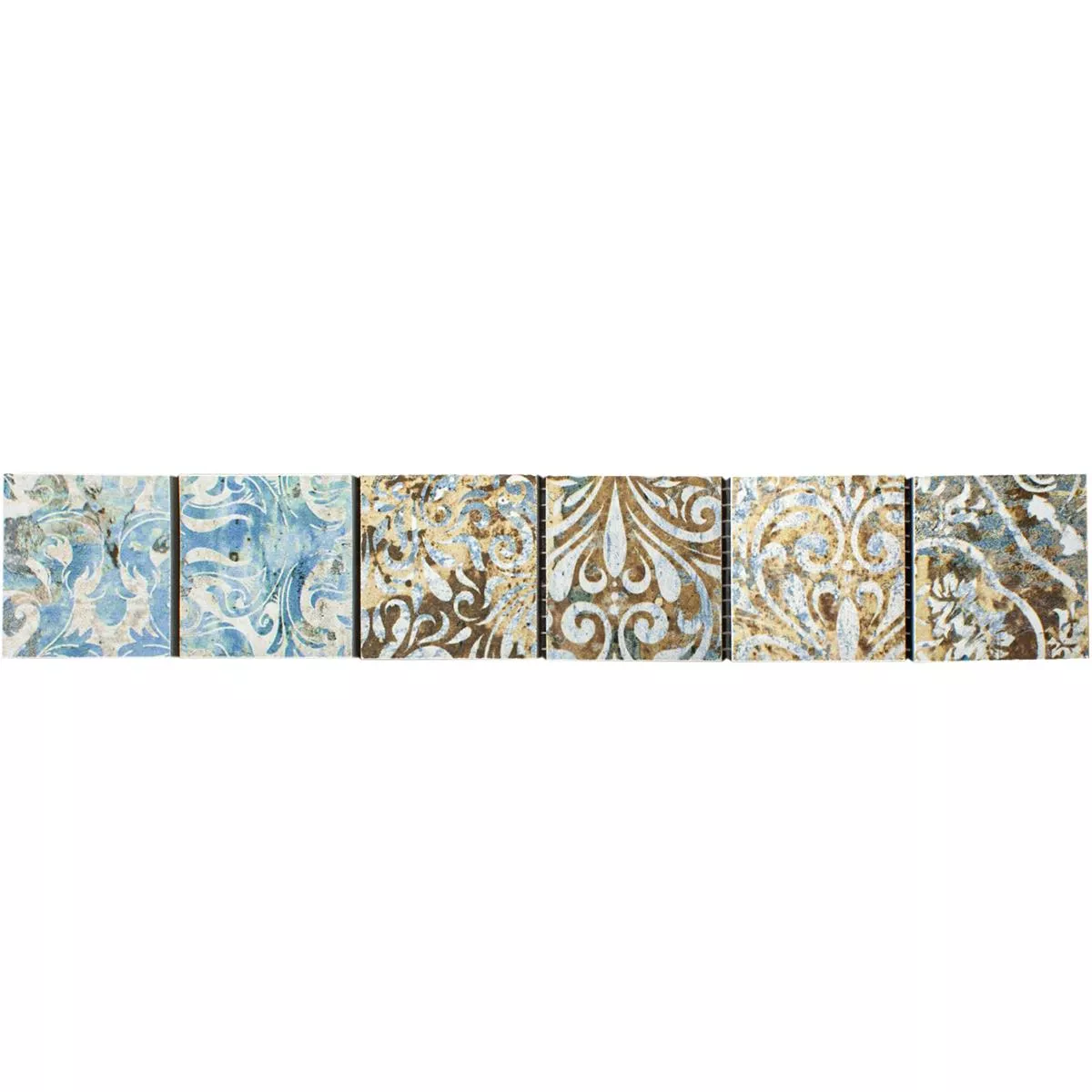 Grés Porcelânico Borda de Azulejo Jordan Multicolorido 47x47mm
