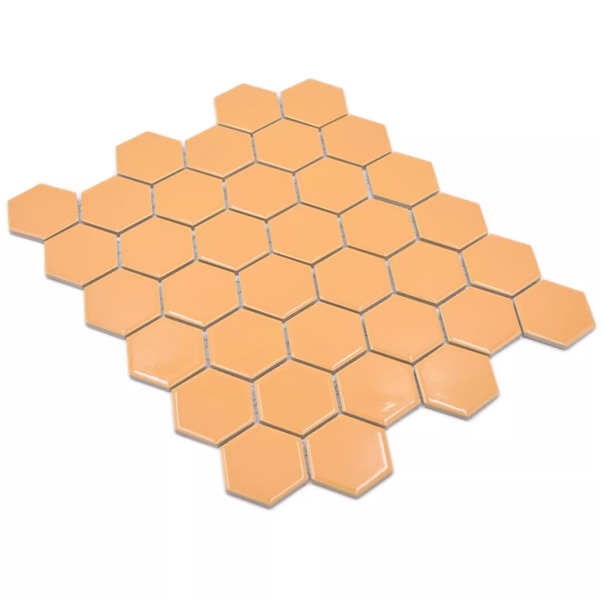 Padrão de Mosaico Cerâmico Salomon Hexágono Ocre Laranja H51