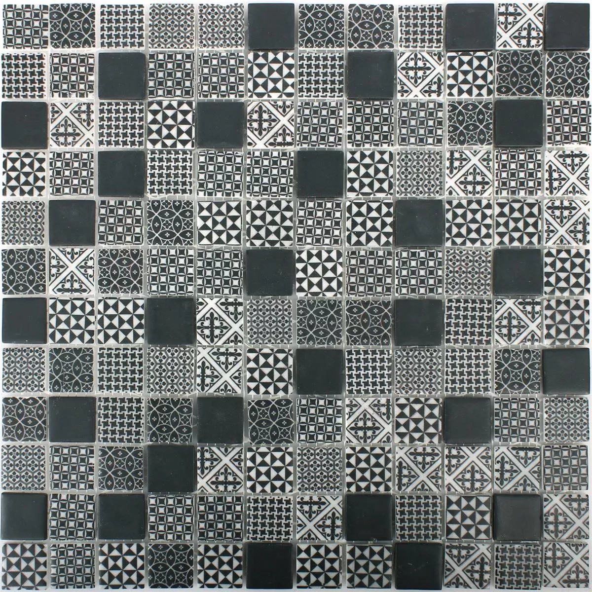 Padrão de Mosaico De Vidro Azulejos Malard Preto