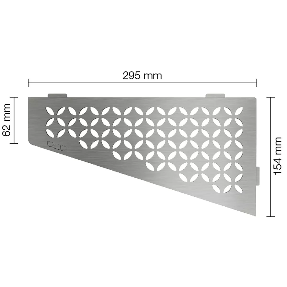 Prateleira de parede para chuveiro Schlüter quadrada 15,4x29,5cm floral prata