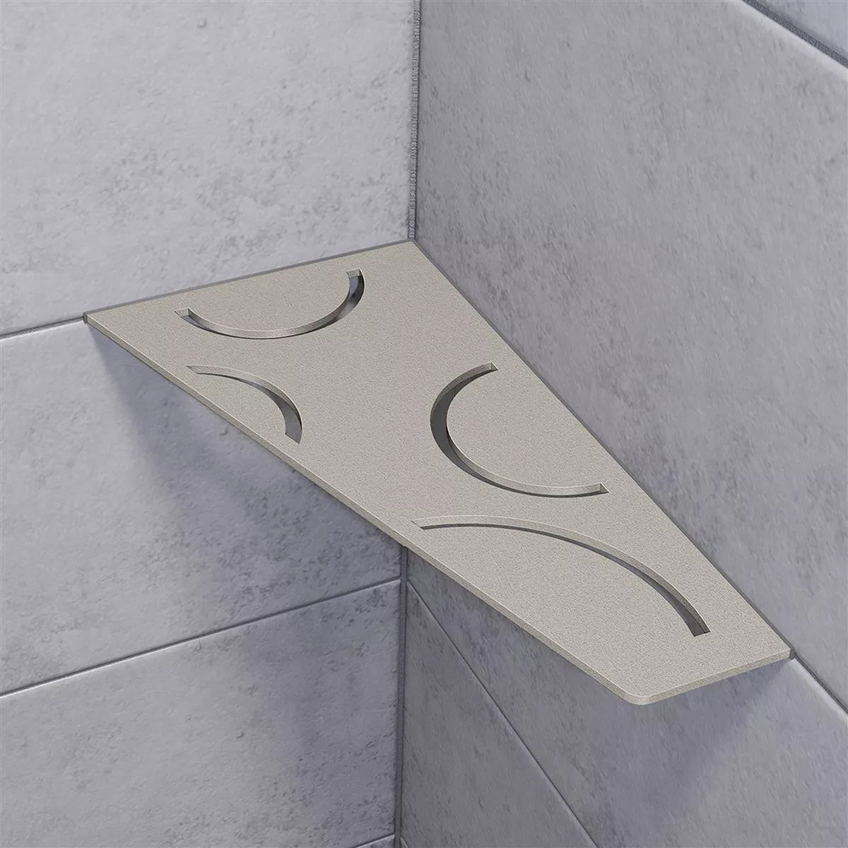 Prateleira de parede para chuveiro Schlüter quadrada 15,4x29,5cm Curva cinza