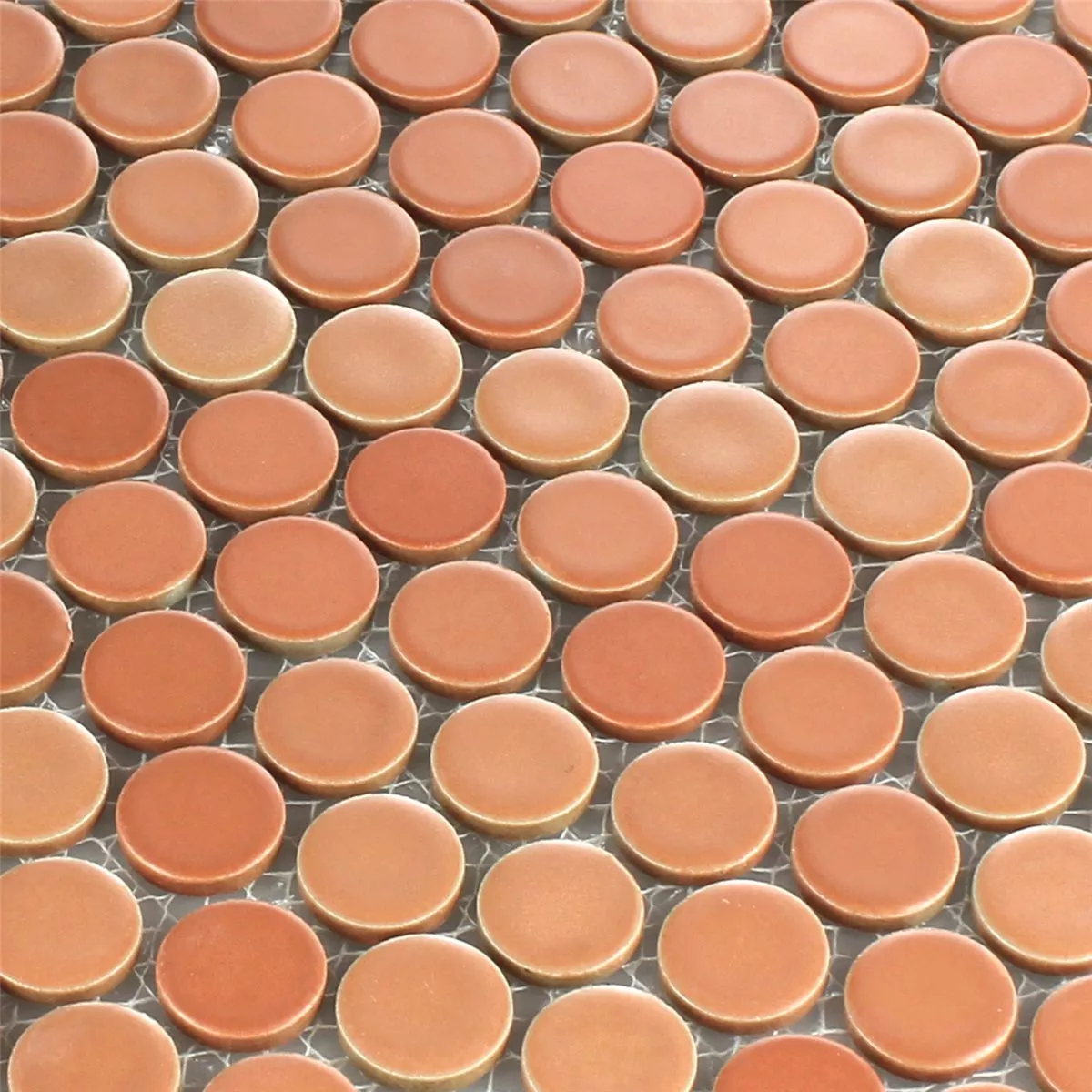 Padrão de Azulejo Mosaico Cerâmica Botão Em Volta Terracota