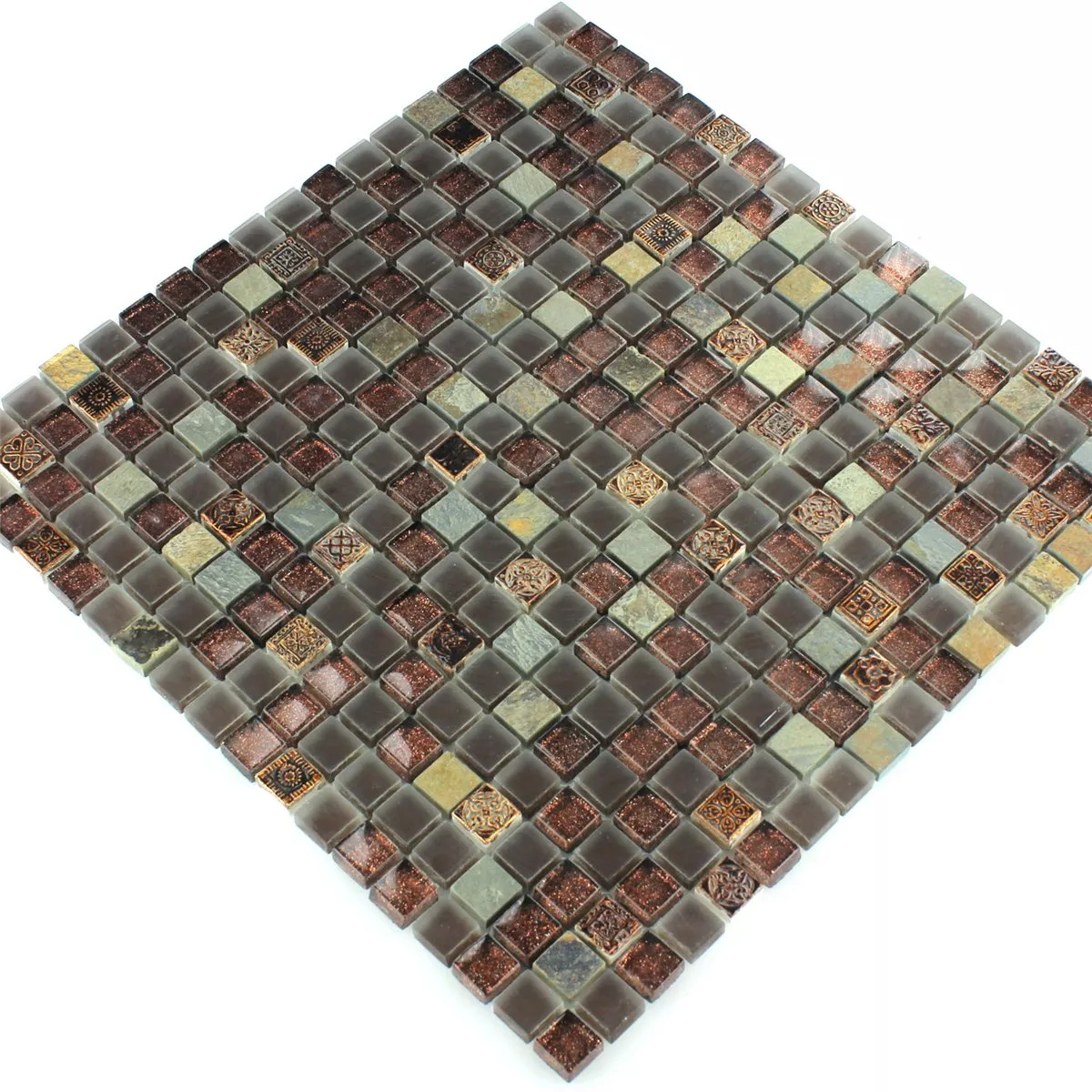 Vidro Calcário Quartzito Azulejo Mosaico Purpurina 15x15x8mm