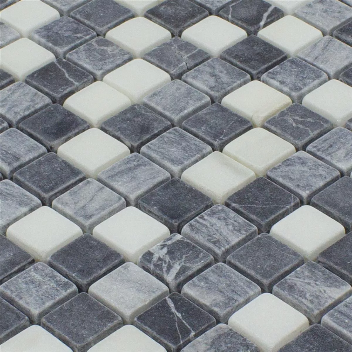 Mármore Mosaico De Pedra Natural Azulejos Stanford Cinza Branco