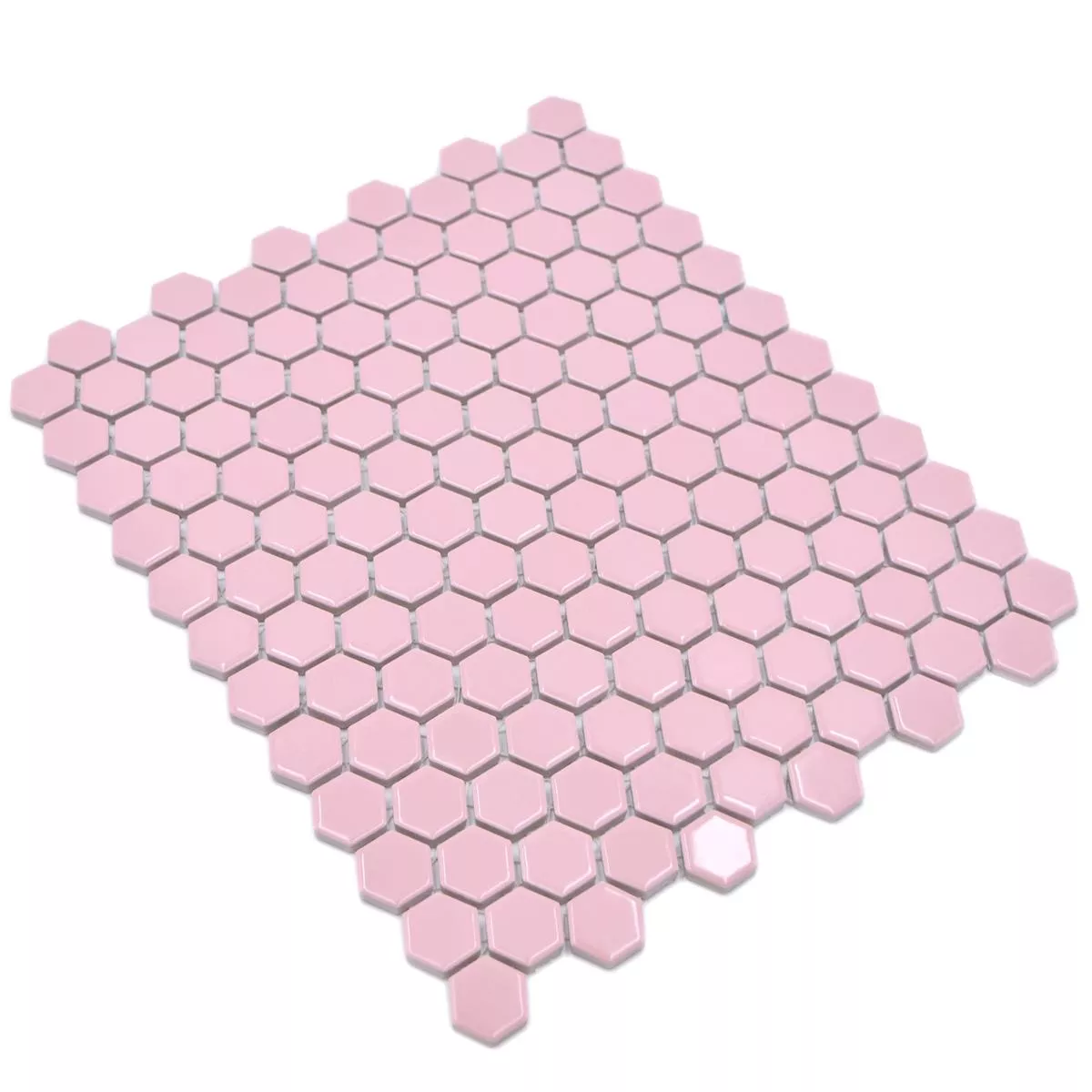 Padrão de Mosaico Cerâmico Salomon Hexágono Rosa H23