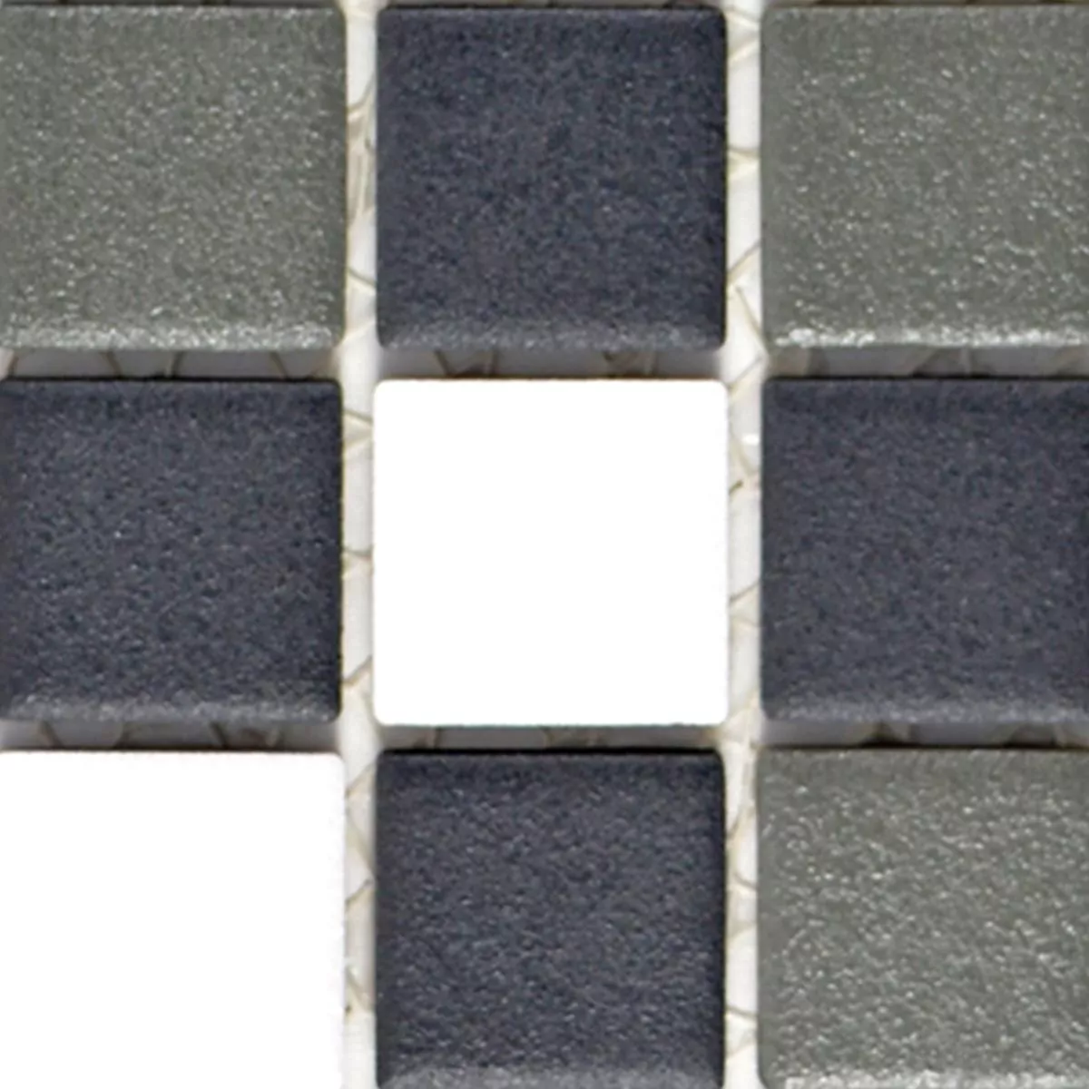 Padrão de Cerâmica Azulejo Mosaico Heinmot Preto Branco Metal R10 Q25