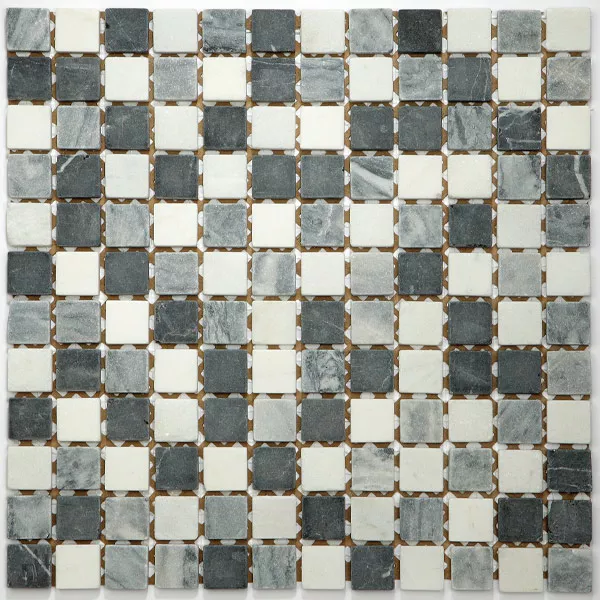 Padrão de Azulejo Mosaico Mármore Preto Mix 