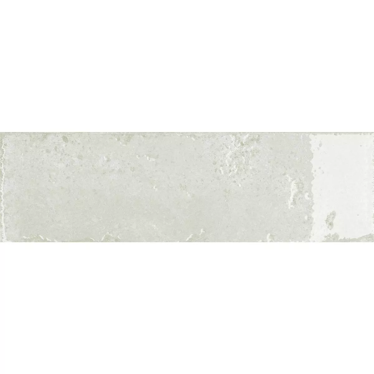 Padrão de Azulejos Lara Brilhante Ondulado 10x30cm Branco