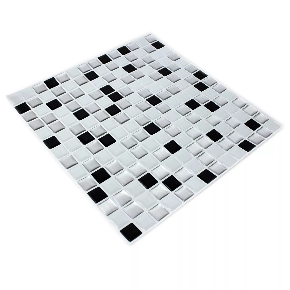 Padrão de Azulejo Mosaico Vinil Preto Branco Mix