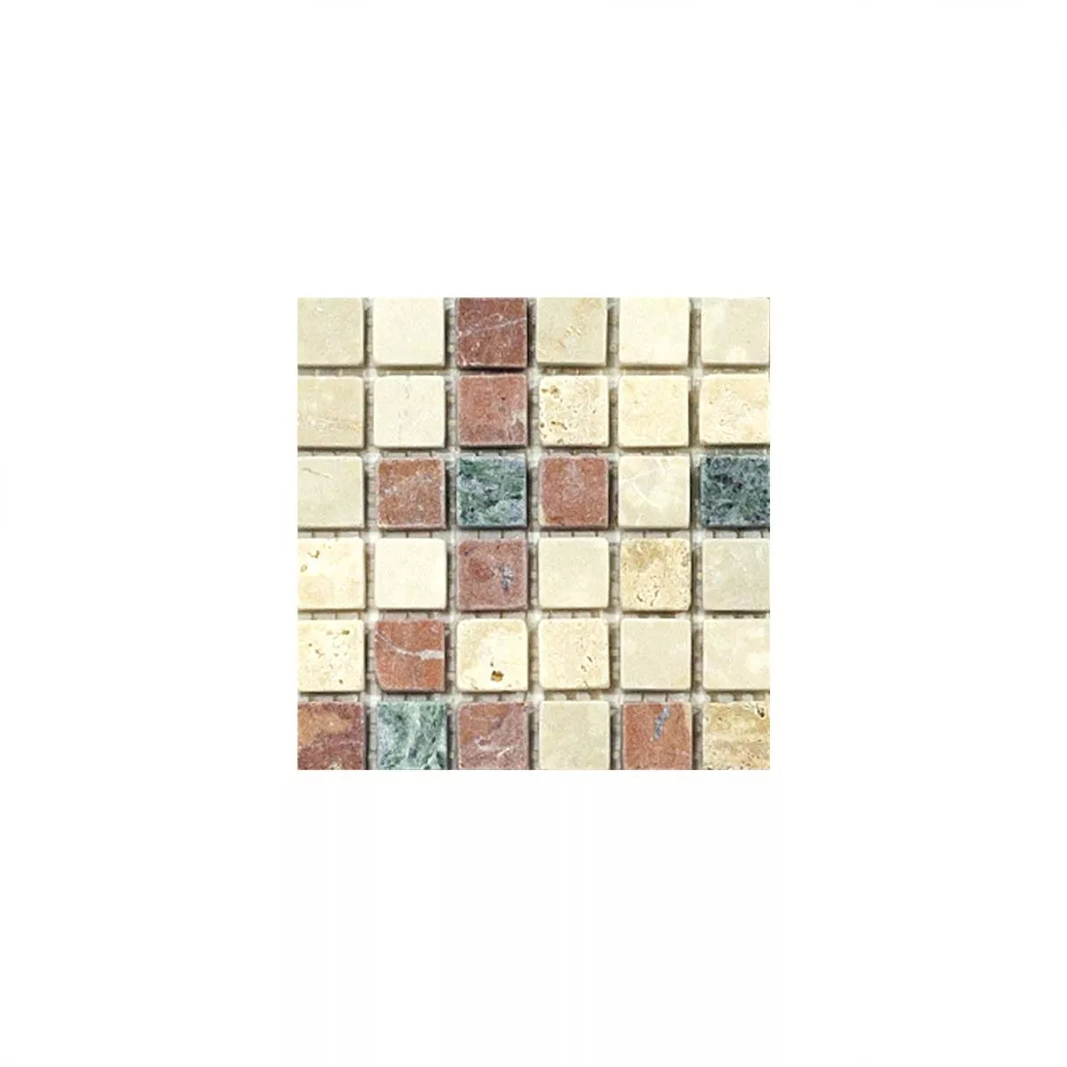 Padrão de Mármore Mosaico De Pedra Natural Azulejos Antebia Creme Bege Vermelho Verde