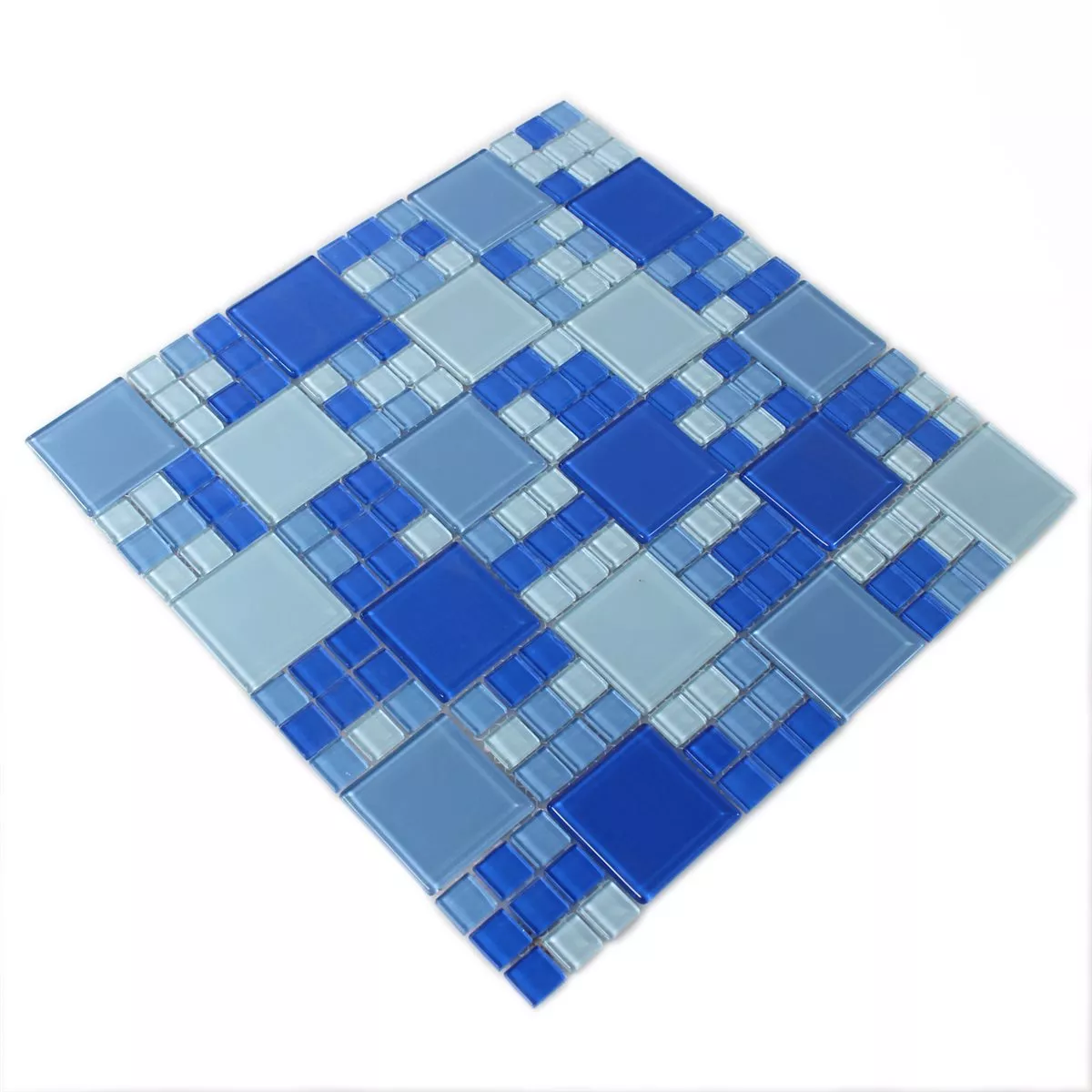 Padrão de Mosaico De Vidro Azulejos Azul Azul Claro Mix