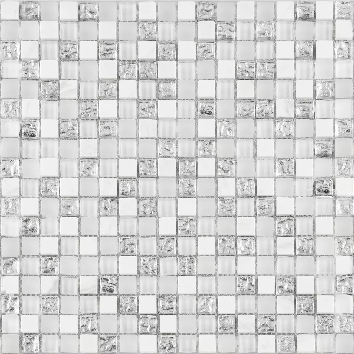 Padrão de Mosaico De Vidro Azulejos Lexington Vidro Mistura de Materiais Branco