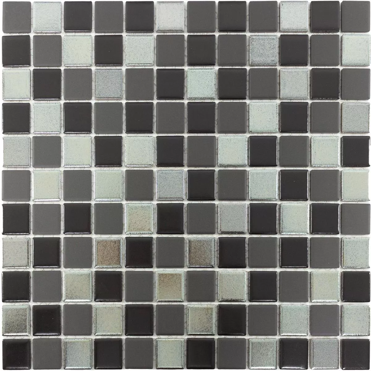 Cerâmica Azulejo Mosaico Moonstone Preto Cinza