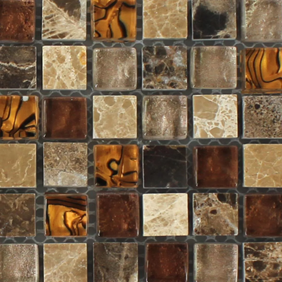 Padrão de Azulejo Mosaico Vidro Pedra Natural Bege Marrom 